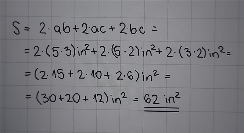 Find the surface area of this rectangular prism. Be sure to include the correct unit-example-1