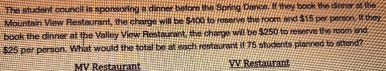 6. The student council is sponsoring a dinner before the Spring Dance. If they book-example-1