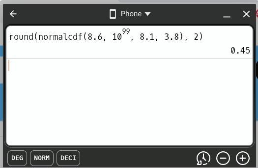 A data set is normally distributed with a mean of 8.1 and a standard deviation of-example-1