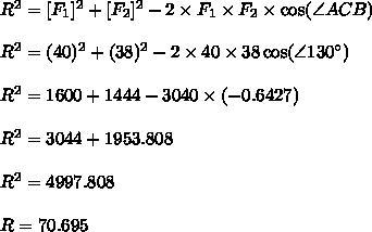 Two forces, F1 and F2, are acting on a body, as shown in the figure. The resultant-example-1