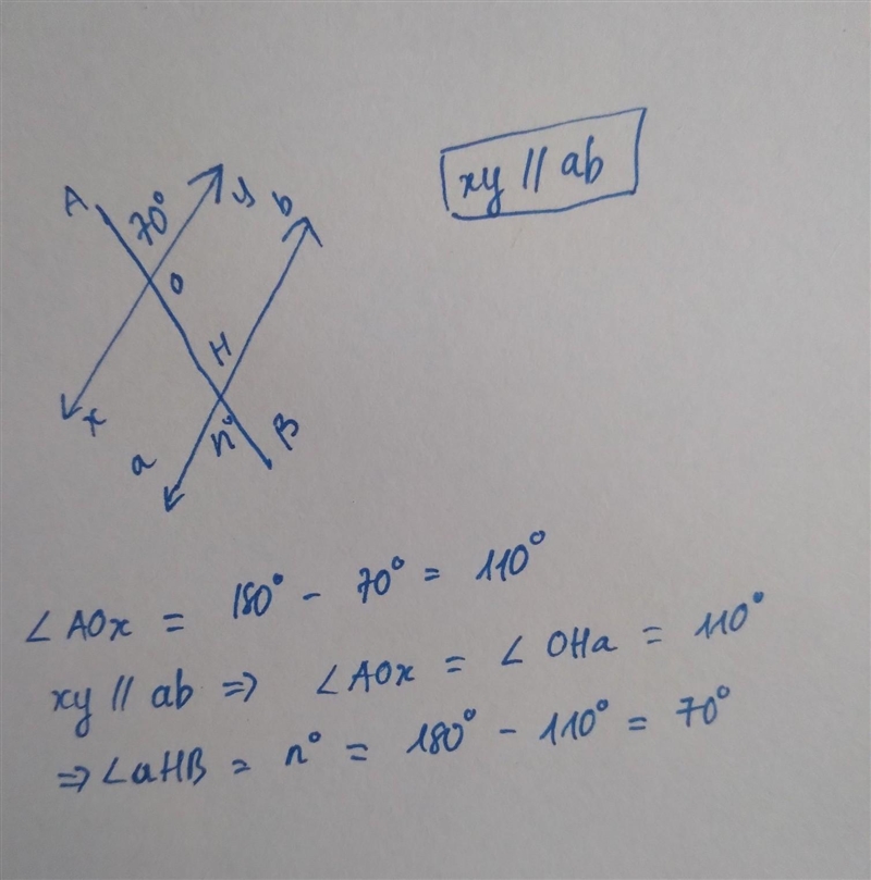 Exercise 2 Determine the measures of the angles marked with letters. (Note: Lines-example-1