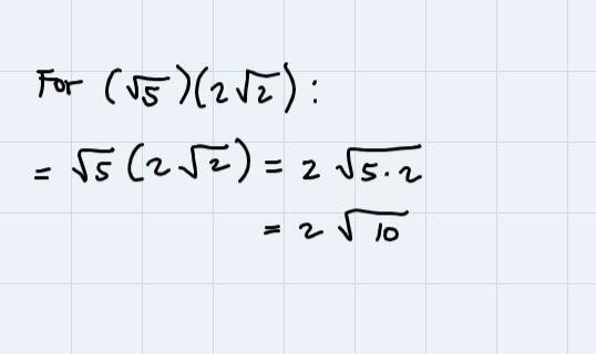 Which radical expression represents the following after being multiplied and simplified-example-2