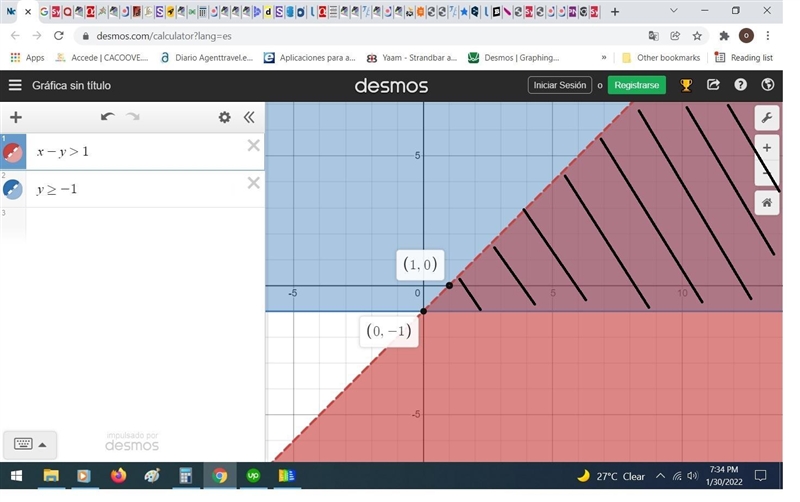 Graph the system of inequalities and shade in the solution set. If there are no solutions-example-1