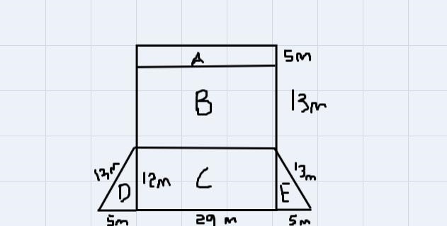 Use the net to find the surface area of the prism. 5 ITL 13 m 5 IT 13 m 12 m 29 m-example-1