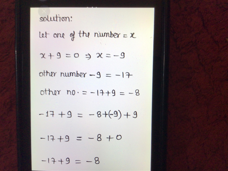 Aman is adding -17 + 9. He wants to write -17 as the sum of two numbers so that one-example-1