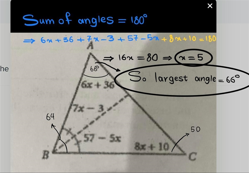 Help me! Find the measure of the largest angle.-example-1