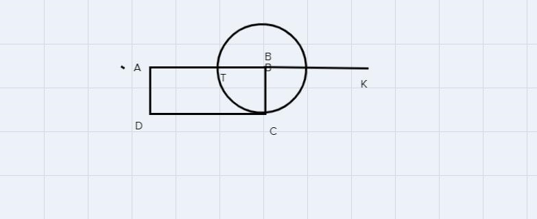 Sketch rectangle ABCD search that BC is the radius of Circle B-example-1