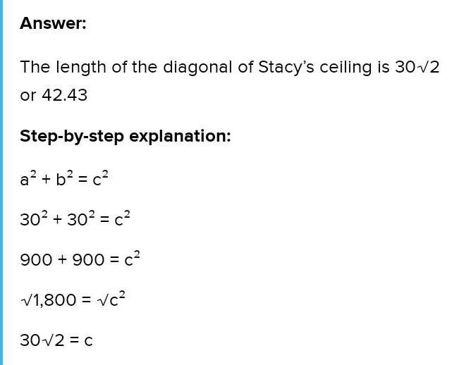 NEED HELP PLS! 25 POINTS The ceiling of Stacy's living room is a square that is 30 ft-example-1