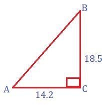 Solving Right triangles where the two legs are given.Equation no. 1: Triangle ABC-example-1