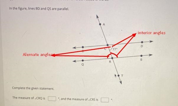 Type the correct answer in each box. Use numerals instead of words In the figure, lines-example-1