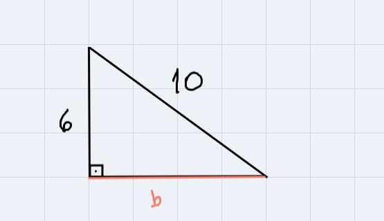 Given a right triangle with a leg of 6 feet andhypotenuse of length 10 feet, find-example-1