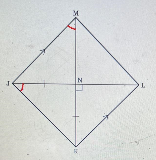 Identitify two angles that are marked congruent to each other on the diagram below-example-1