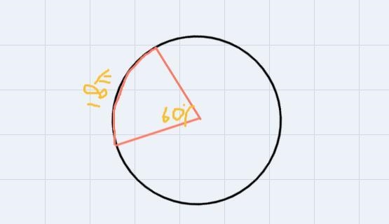 Find the radius of a circle containing 60° arc of a circle whose length is 18π meters-example-1