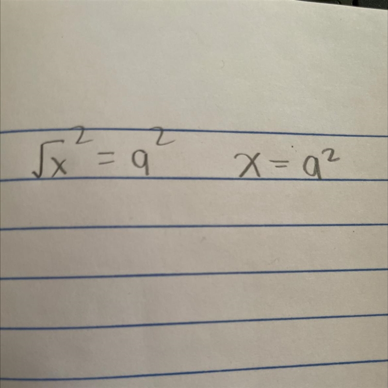 Make X the subject of formula √(x) = a ​-example-1