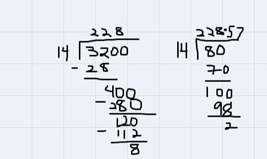 Can you show long division 3200÷14-example-1