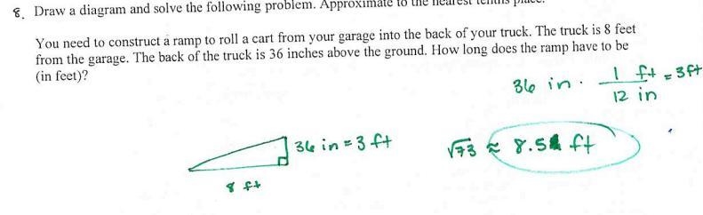 Hi, I need help with this. I need this solved using the Pythagorean Theorem. Jake-example-1