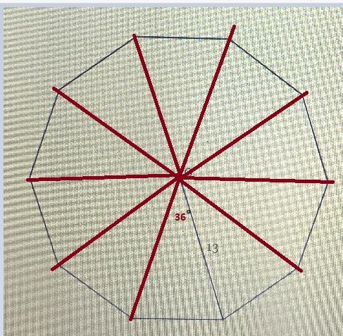 O is the center of the regular decagon below. Find its perimeter. Round to the nearesttenth-example-2