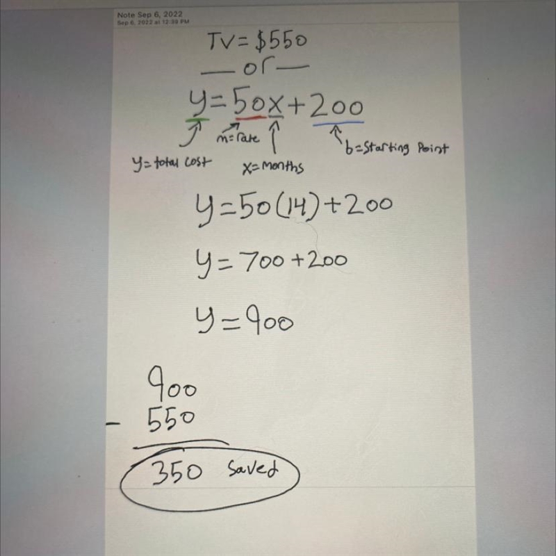 A television sells for $550. Instead of paying the total amount at the time of the-example-1