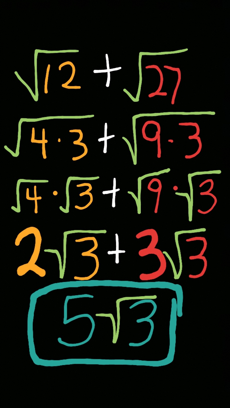 Express √12+√27 in the form n√3, where n is an integer.-example-1