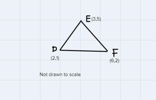 Use the distance formula do to determine what type of triangle DEF is if it has coordinates-example-1