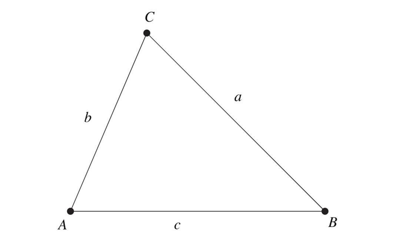 1. Explain the Law of Cosines by ∆ ABC 2. Explain Law of Sines by ∆ ABC 3. Explain-example-1