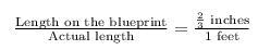 An architect uses a scale of 2/3 inch to represent 1 foot on a blueprint for a building-example-1