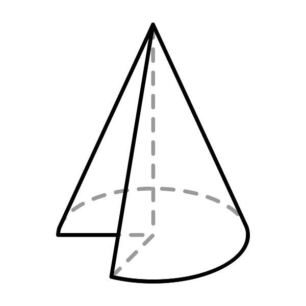 The net of a cone is composed of a circle and a _____.rectangle wedgetriangle-example-1