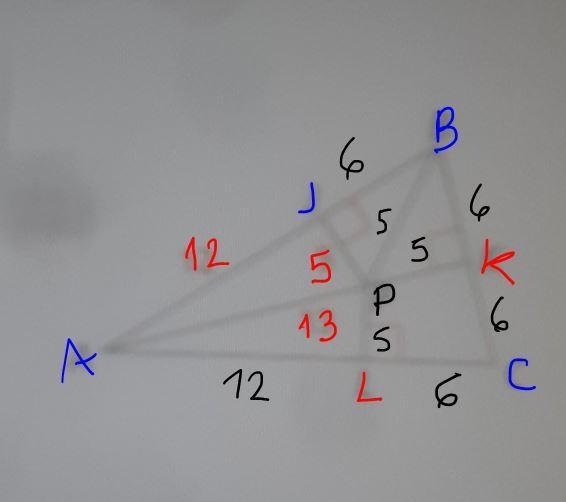 Two of the angle bisectors of the triangle ABC are AP and BP. find the perimeter of-example-2