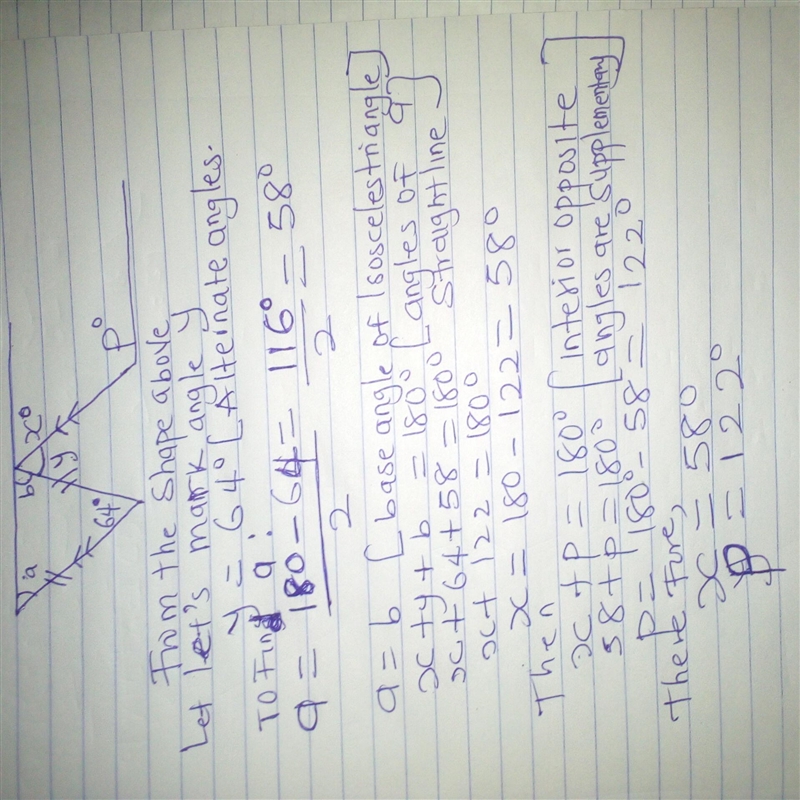 Find the value of p and x​-example-1