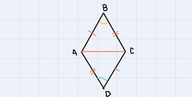 ABCD is a rhombus. explain why ABC is congruent to CDA - for this problem I got ab-example-1