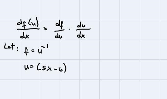 F(x) = 1/(5x-6)Find the derivative of this function-example-2