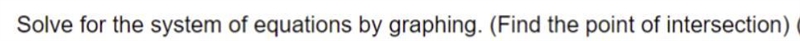 Solve for the system of equations by graphing. find the point of intersection.y = x-example-1