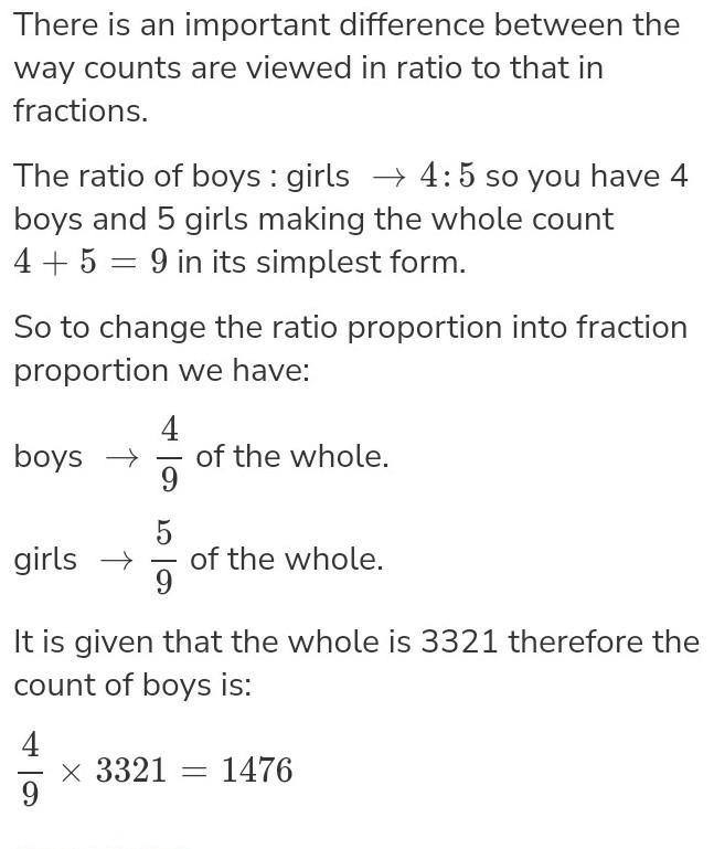 The ratio of boys to girls is 4;5 what fraction of the class are boys-example-1