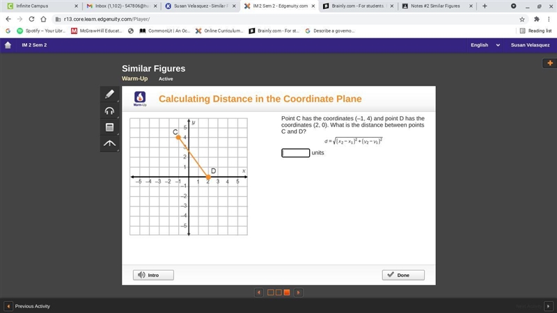 Point C has the coordinates (–1, 4) and point D has the coordinates (2, 0). What is-example-1