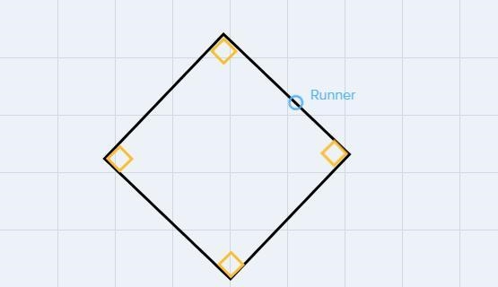 At what rate is his distance increasing from home plate when he is 20 feet from second-example-1