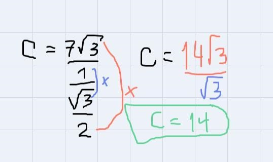 Find c.Write your answer in simplest radical form. ___ feet-example-2