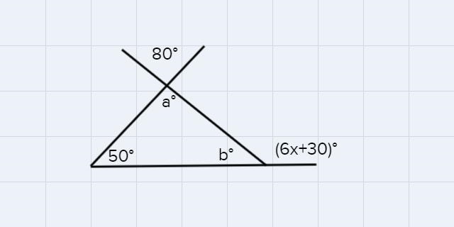 In number 6, determine the value of x in the diagram and what the three angular relationships-example-1