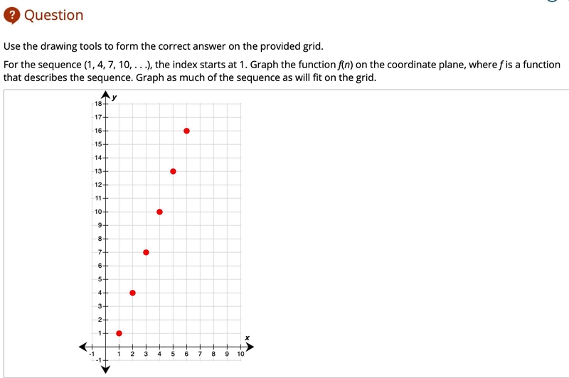 Use the drawing tools to form the correct answer on the provided grid. For the sequence-example-1