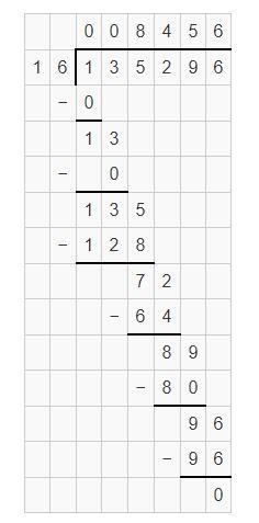 Round the promble to estimate the quotient: 135,296 divided by 16-example-1