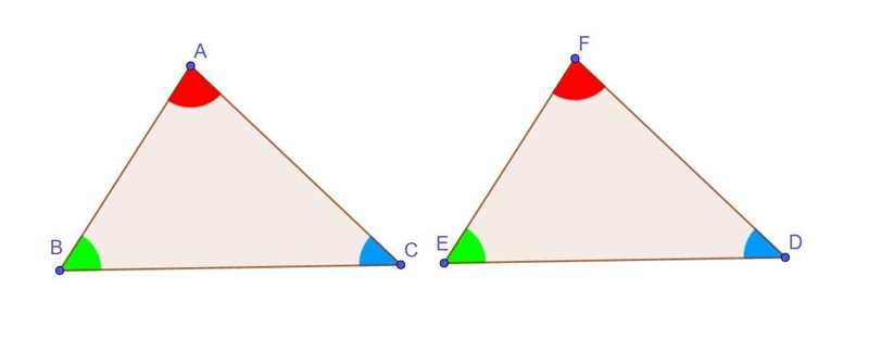 If ∆ABC ~ ∆FED which of the following is correct:-example-1