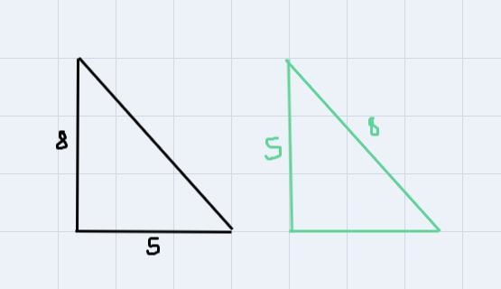 The length of two sides of a triangle are 5 inches and 8 inches. Which of the following-example-1