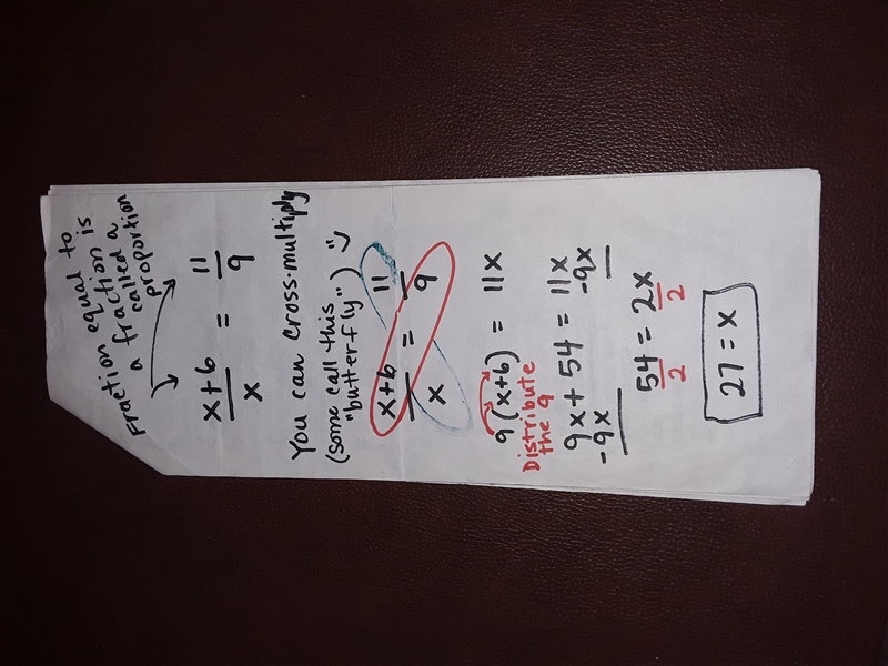 X+6 over x equal 11 over 9-example-1