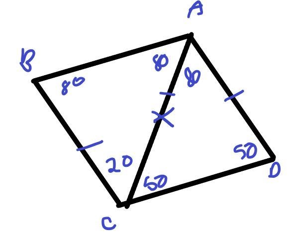 In quadrilateral ABCD, the sides BC and AD are congruent. The diagonal AC is the bisector-example-1