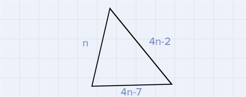 The three sides of a triangle are n, 4n - 2, and 4n - 7. If the perimeter of the triangle-example-1