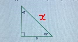 What is the length of the hypotenuse in the right triangle shown below?4545°A. 6,2OB-example-1