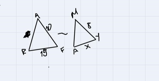 ΔRAF ~ ΔAMYIf A(F) is 10 mm, RF is 15 mm, and MY is 8 mm, AY is ___ mm.(had to censor-example-1