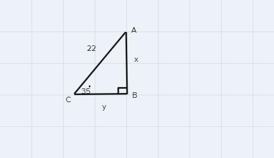 Use the correct trigonometric function to solve for both x and y .-example-1