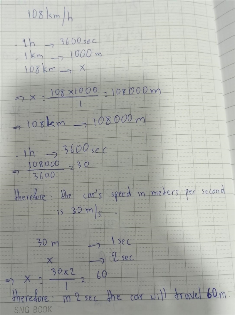 A car is traveling at a speed of 108 kilometers per hour. What is the car's speed-example-1