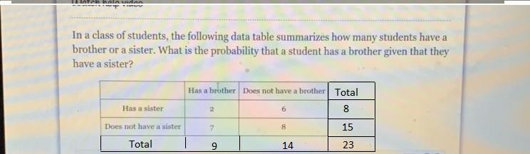 In a class of students, the following data table summarizes how many students have-example-1