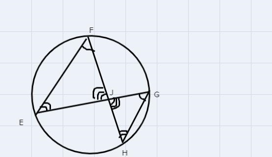 In circle O shown, points E, F, G, and H lie on the circle asshown and chords FH and-example-1